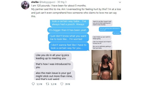 Nội dung tin nhắn giữa hai người được Shelby Johnson đăng trên Twitter.
