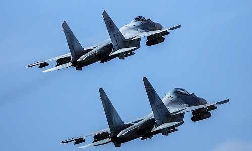 Các máy bay chiến đấu Nga trong một đợt diễn tập. Ảnh: TASS.