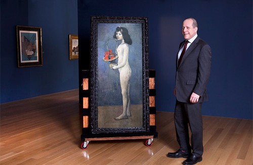 Bức "Cô bé và giỏ hoa" của Picasso. Ảnh: Christie's.