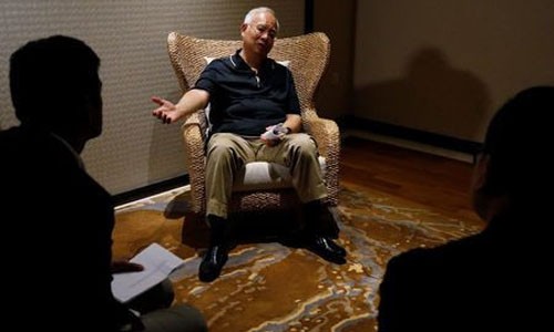 Ông Najib trong cuộc phỏng vấn với Reuters. Ảnh: Reuters.