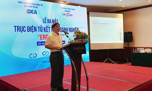 Ông Đặng Hoàng Hải, Cục trưởng Cục TMĐT&KTS, Bộ Công Thương khẳng định Trục điện tử là một giải pháp quan trọng trong thúc đẩy nền kinh tế số tại Việt Nam