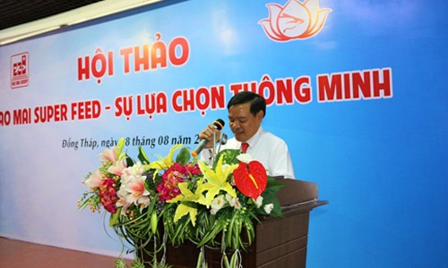 Ông Lê Xuân Quế - Phó Tổng giám đốc Tập đoàn Sao Mai phát biểu tại Hội thảo
