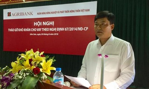  Phó TGĐ Agribank Phạm Toàn Vượng phát biểu tại Hội nghị