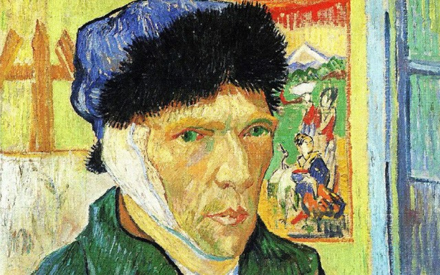 Van Gogh trong bức “Tự họa với băng tai” (1889)
