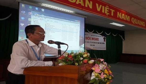 Đ/c Nguyễn Thanh Giang, Phó Giám đốc Sở, Chủ tịch Công đoàn ngành Y tế phát biểu khai mạc Hội nghị