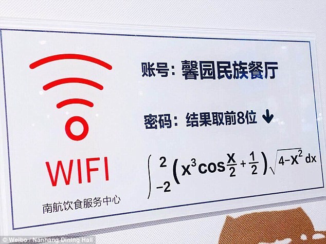 Mật khẩu truy cập Wi-Fi là đáp án của bài toán này.