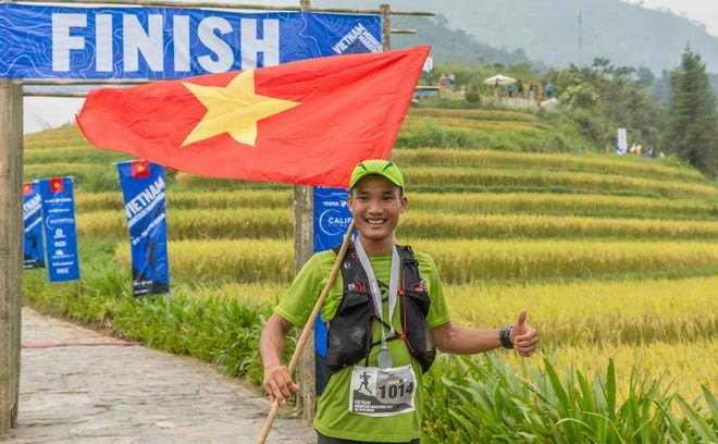 Anh Quang Trần về đích ở giải marathon VMM.
