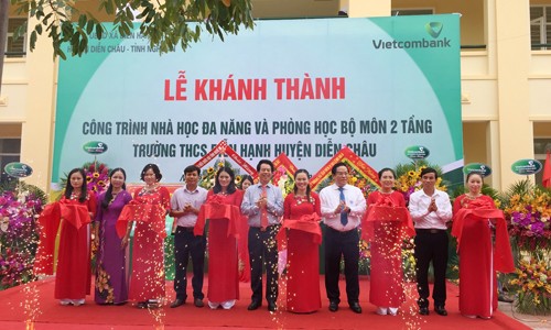 Lễ khánh thành công trình nhà học 2 tầng Trường THCS Diễn Hạnh