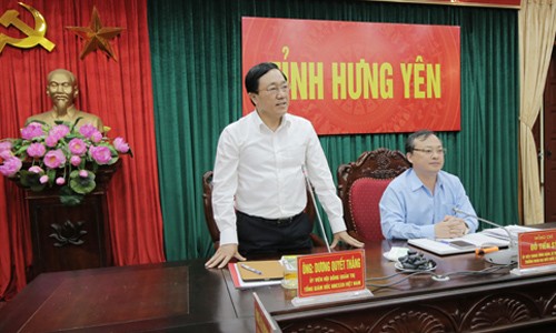 Tổng Giám đốc NHCSXH Dương Quyết Thắng phát biểu tại buổi làm việc