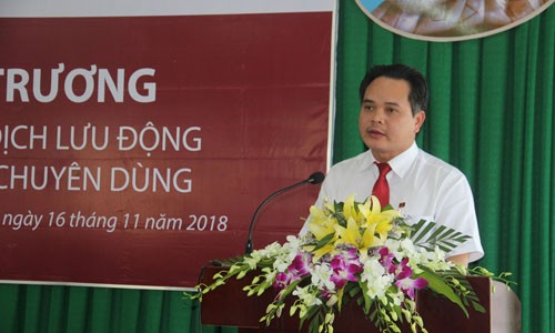 Ông Vương Hồng Lĩnh – Giám đốc Agribank Đắk Lắk phát biểu tại buổi lễ khai trương 