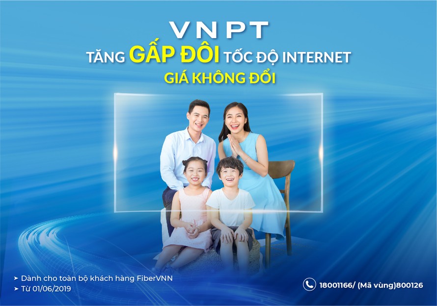 VNPT tăng gấp đôi tóc độ truy cập Internet, giá không đổi 