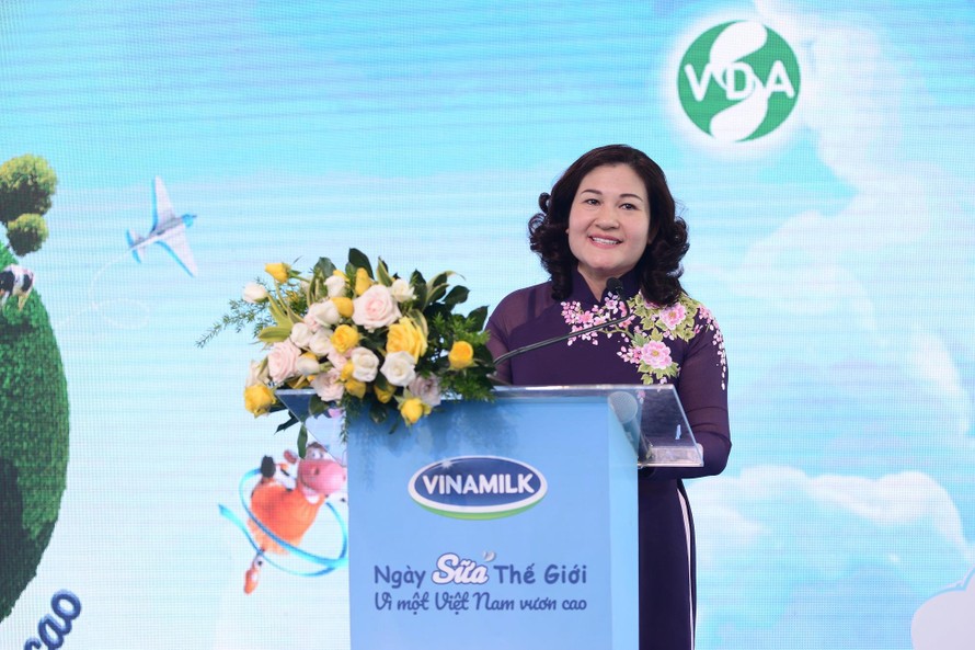 Bà Nguyễn Thị Hà - Thứ trưởng Bộ Lao động, Thương binh và Xã hội phát biểu tại sự kiện