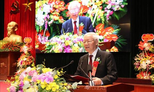Tổng Bí thư, Chủ tịch nước Nguyễn Phú Trọng phát biểu tại Lễ kỷ niệm. Ảnh: Trí Dũng/TTXVN
