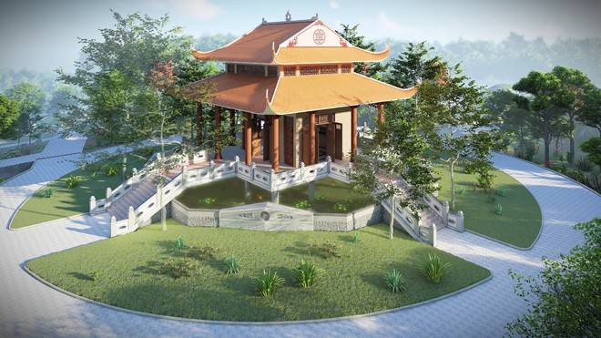 Đền thờ tại Khu di tích lịch sử Cách mạng Tức Dụp đang được Sao Mai Group đầu tư xây mới