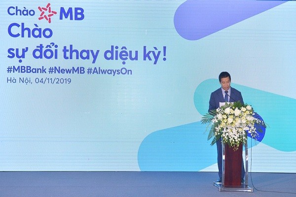 Ông Lưu Trung Thái – Phó chủ tịch HĐQT, Tổng giám đốc MB chia sẻ, hình ảnh nhận diện Logo mới của MB