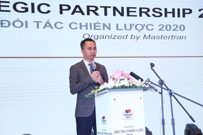 Ông Trần Minh Thao, Tổng giám đốc Công ty CP Mastertran chia sẻ tại Hội nghị đối tác chiến lược 2020