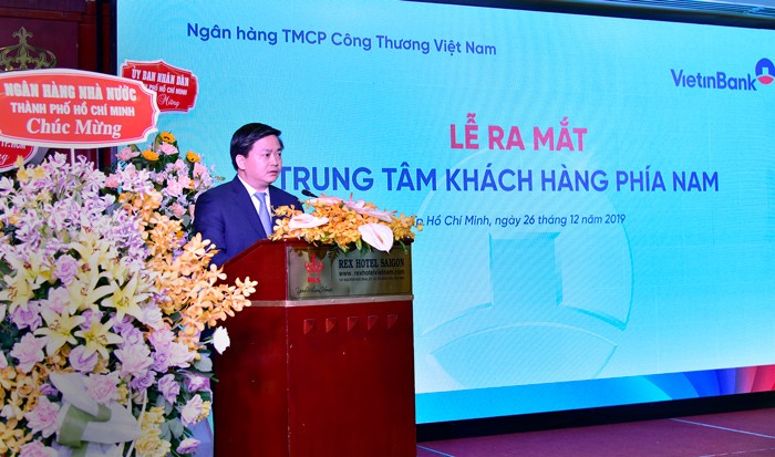 Chủ tịch HĐQT VietinBank Lê Đức Thọ phát biểu tại buổi Lễ