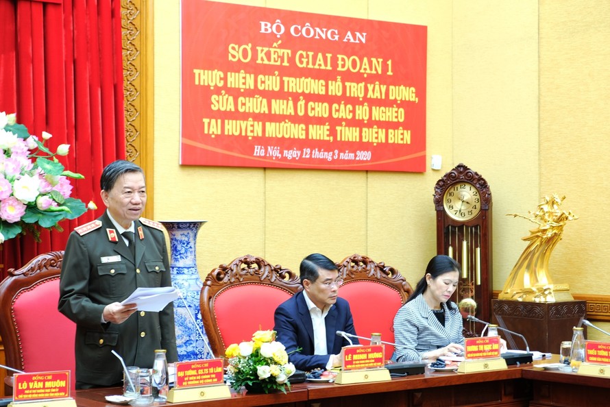 Đại tướng Tô Lâm, Bí thư Đảng ủy Công an Trung ương, Bộ trưởng Bộ Công an phát biểu tại buổi làm việc