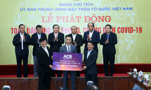 ACB ủng hộ 10 tỷ đồng hỗ trợ chính phủ Việt Nam phòng chống dịch Covid-19