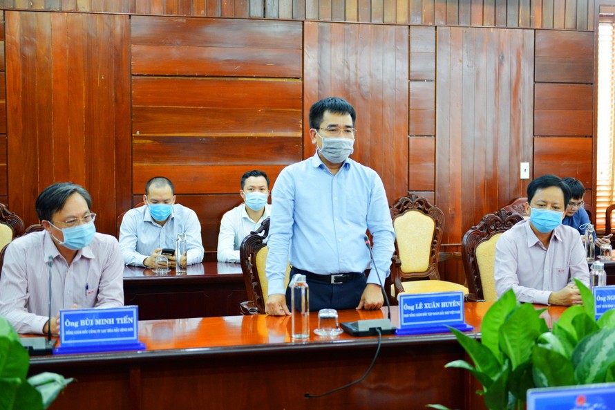 Phó TGĐ PVN Lê Xuân Huyên phát biểu tại buổi làm việc.