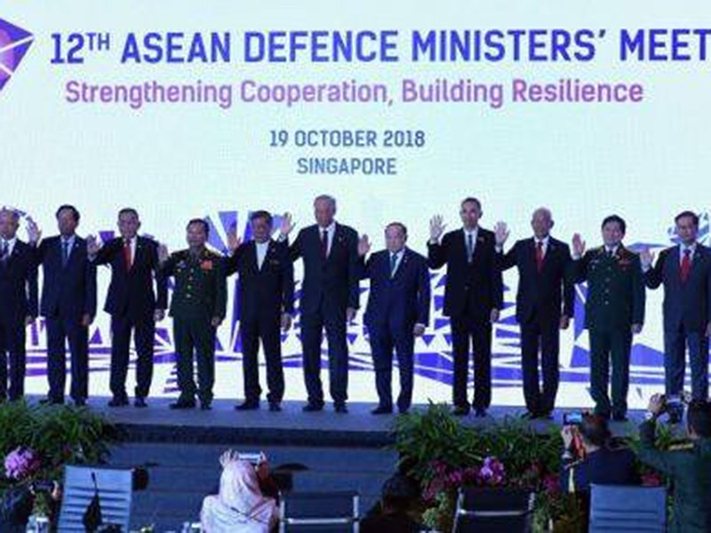 Bộ trưởng Quốc phòng ASEAN tại Singapore ngày 19-10-2018. Nguồn: THE BUSINESS TIMES ​