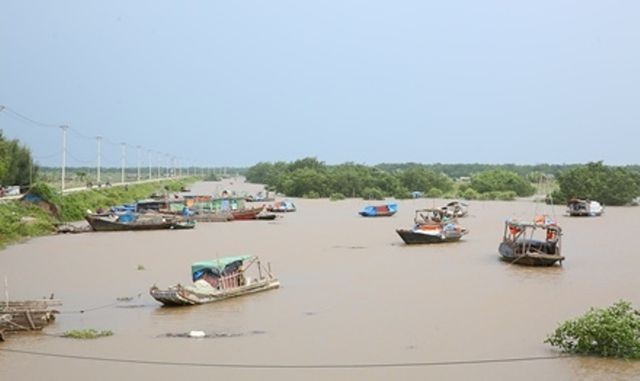 Các tàu thuyền ở Ninh Bình đã vào nơi tránh trú bão an toàn (ảnh: Báo Ninh Bình)