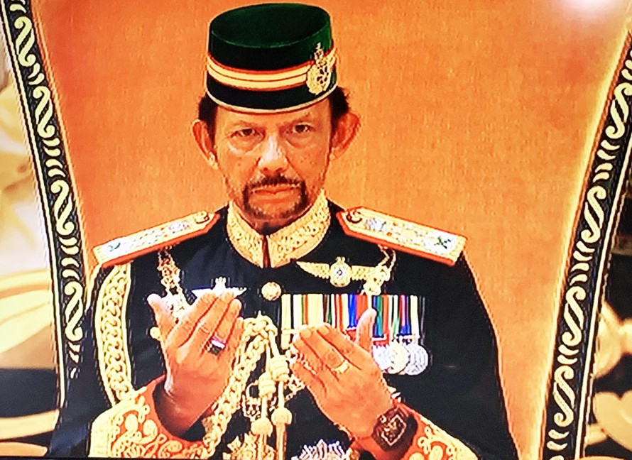 Quốc vương Hassanal Bolkiah tại lễ sinh nhật lần thứ 73