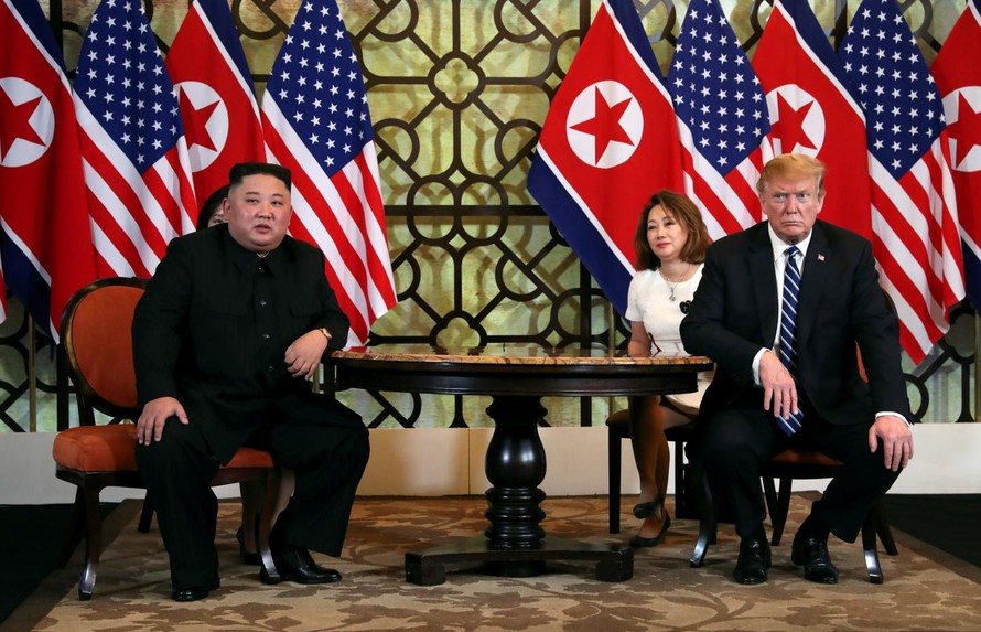 Ông Trump và ông Kim đã gặp nhau lần thứ hai ở Hà Nội hồi đầu năm ảnh: NI