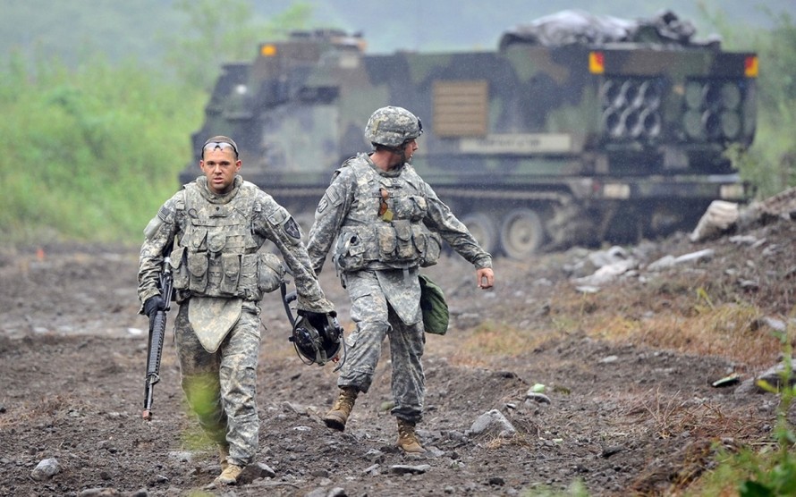 Lính Mỹ trong một cuộc tập trận trên biên giới Hàn Quốcảnh: Al Jazeera
