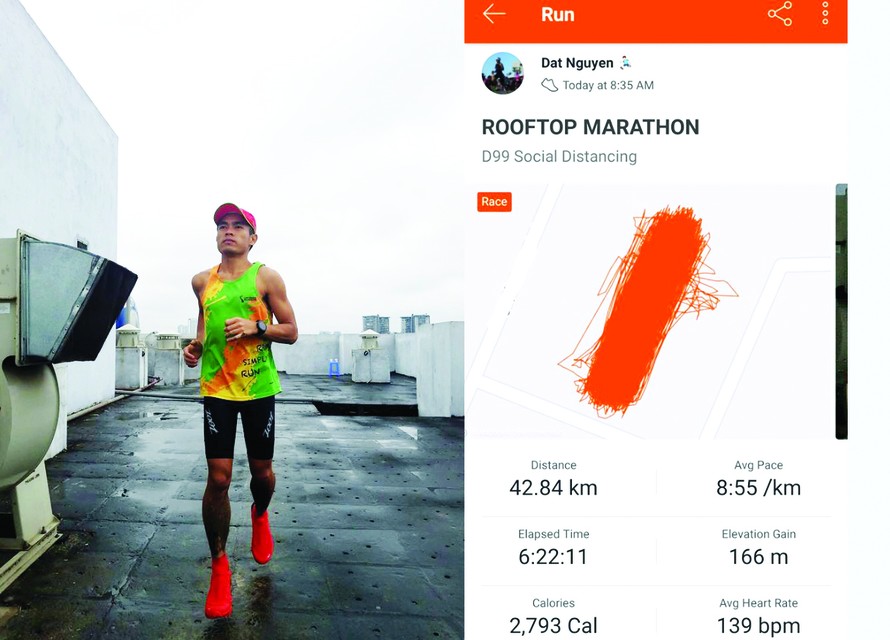 Nguyễn Đạt chạy 42km trên sân thượng chung cư