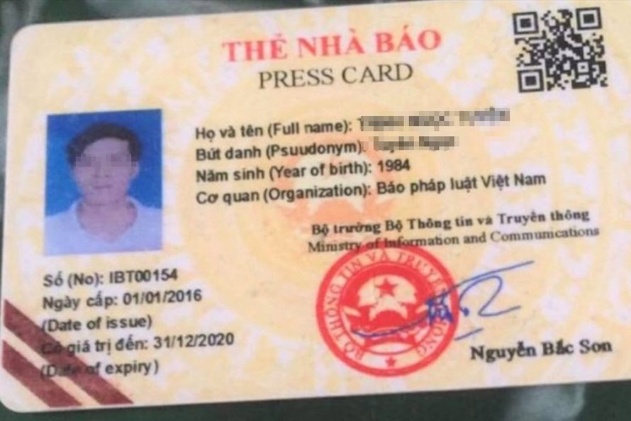 T.N.T khai nhận làm giả thẻ nhà báo để hoạt động