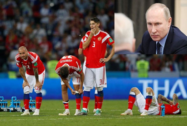 Dù bị loại, tuyển Nga vẫn được Tổng thống Putin khen ngợi