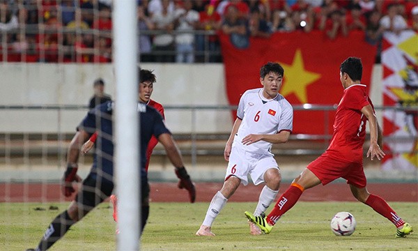 Tuyển Việt Nam thắng dễ Lào với tỷ số 3-0. Ảnh: Vnexpress.
