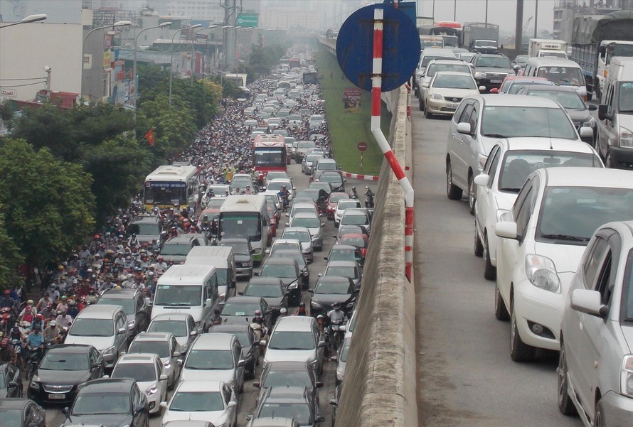 Hà Nội dự kiến lập 87 trạm thu phí ô tô vào nội đô để giảm ùn tắc Ảnh: T.Đảng