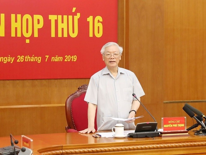 Tổng Bí thư, Chủ tịch nước Nguyễn Phú Trọng phát biểu tại phiên họp thứ 16 Ban chỉ đạo Trung ương về phòng, chống tham nhũng - Ảnh: TTXVN