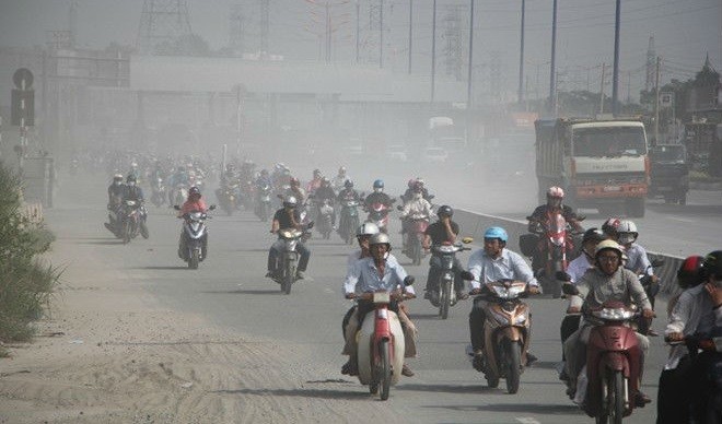 Đường phố Hà Nội ô nhiễm (Ảnh: MT&ĐT)