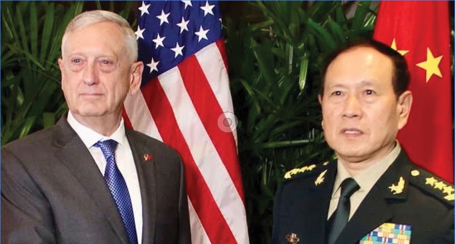 Tướng Mỹ James Mattis và Bộ trưởng Trung Quốc Ngụy Phượng Hòa gặp nhau tháng 11/2018 