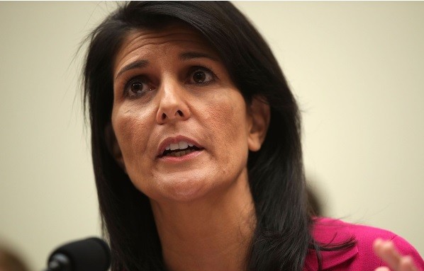 Bà Nikki Haley, Đại sứ Mỹ tại Liên hợp quốc đe dọa sử dụng quân sự với Triều Tiên nếu nỗ lực ngoại giao thất bại. Ảnh: Reuters