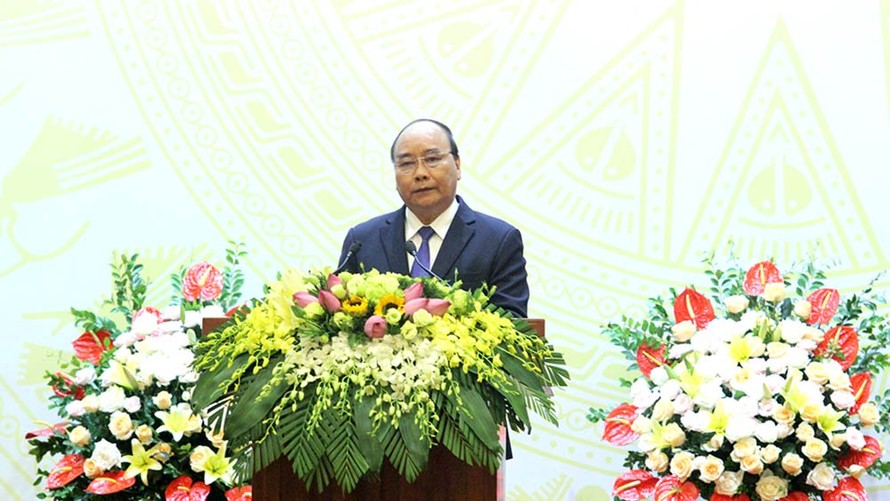 Thủ tướng Nguyễn Xuân Phúc đánh giá cao sự đóng góp của các đại sứ, đại biện, đại diện các tổ chức quốc tế đã góp phần thúc đẩy quan hệ hữu nghị, hợp tác giữa Việt Nam với thế giới. Ảnh: Vietnamnet.