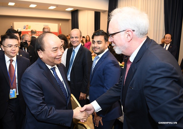 Thủ tướng Nguyễn Xuân Phúc gặp gỡ các doanh nghiệp hàng đầu Mỹ. Ảnh:VGP