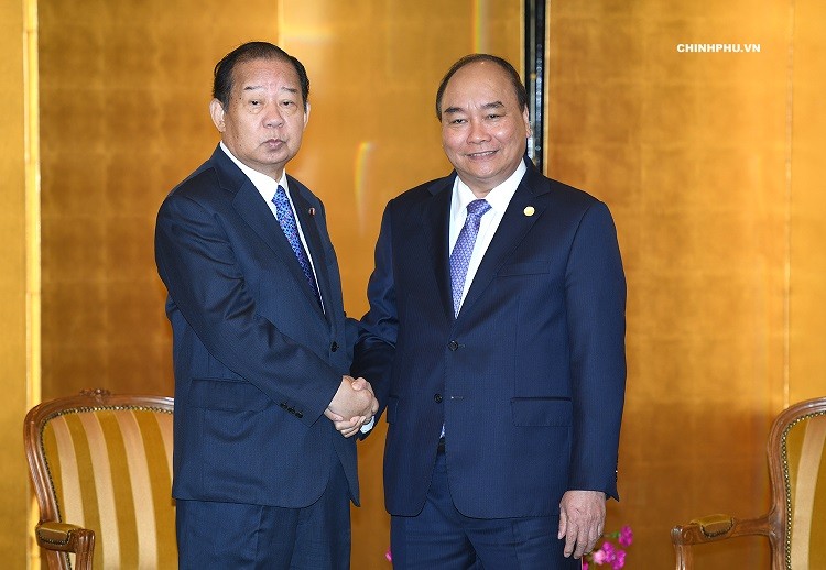 Thủ tướng Nguyễn Xuân Phúc đã tiếp Tổng thư ký Đảng Dân chủ Tự do Nhật Bản, Chủ tịch Liên minh nghị sỹ hữu nghị Nhật-Việt Toshihiro Nikai. Ảnh:VGP