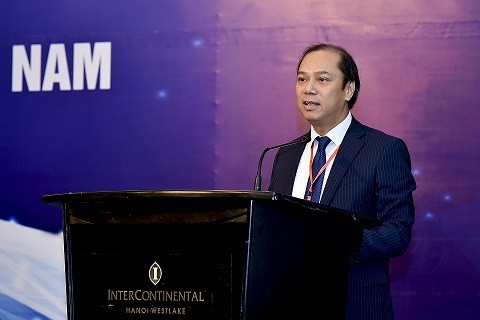 Thứ trưởng Bộ Ngoại giao Nguyễn Quốc Dũng, Trưởng SOM ASEAN-Việt Nam phát biểu tại tọa đàm. Ảnh: PV