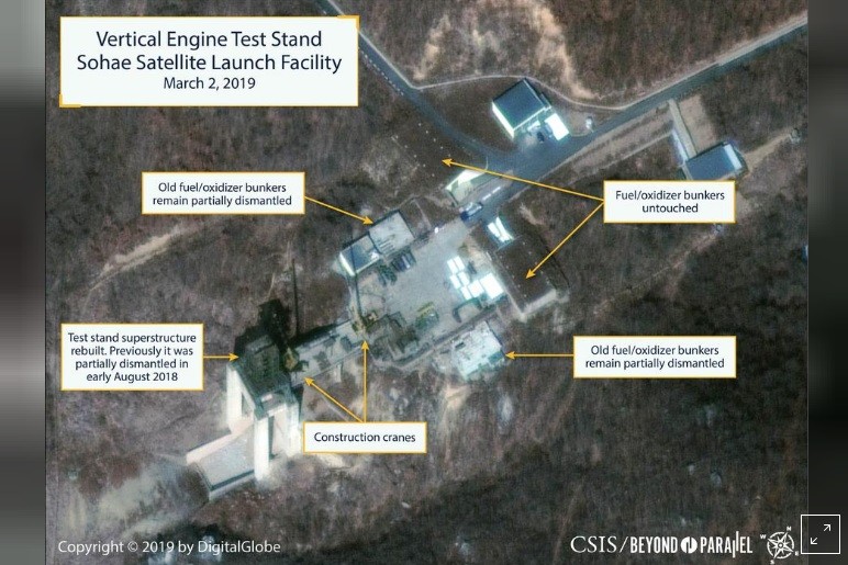 Hình ảnh vệ tinh của trang 38 North cho thấy dấu hiệu của sự khởi động lại bãi phóng tên lửa Sohae.