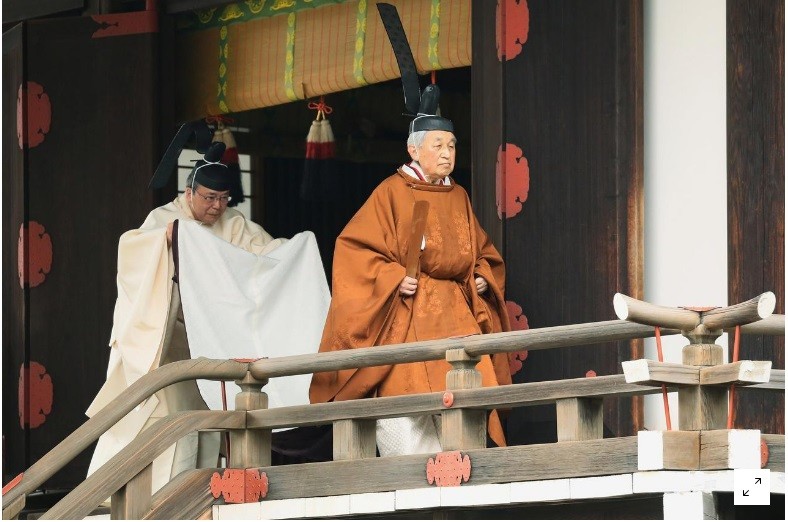 Nhật hoàng Akihiot bắt đầu nghi lễ thoái vị ngày 30/4/2019.