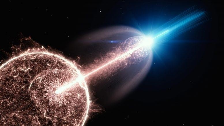 Vụ nổ tia gamma phát ra từ sự sụp đổ của một ngoi sao.