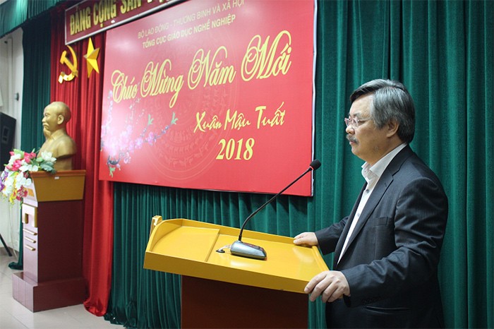 TS Nguyễn Hồng Minh - Tổng Cục trưởng Tổng cục Giáo dục nghề nghiệp phát biểu triển khai nhiệm vụ