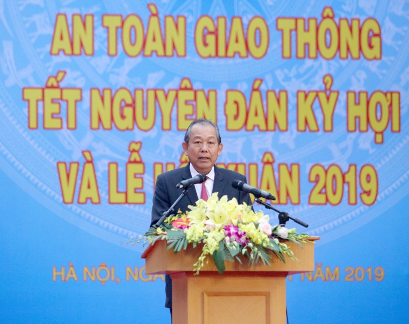 Phó Thủ tướng thường trực Trương Hòa Bình – Chủ tịch Ủy ban ATGT Quốc gia phát động năm ATGT 2019.