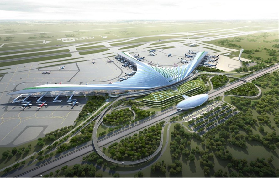 Mô hình thiết kế sân bay Long Thành được lựa chọn theo hình hoa sen cách điệu.