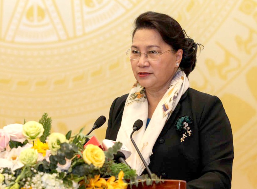 Chủ tịch Quốc hội Nguyễn Thị Kim Ngân phát biểu chỉ đạo tại Hội nghị triển khai nhiệm vụ năm 2020 của Bộ LĐ-TB&XH.