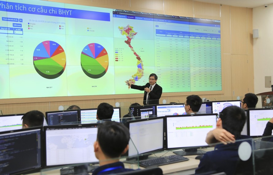 BHXH Việt nam nỗ lực cải cách hành chính, ứng dụng công nghệ thông tin được Chính phủ và người dân ghi nhận, đánh giá cao. Ảnh trung tâm công nghệ thông tin của BHXH Việt Nam.